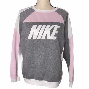 Nike Baby Pink Gray Logo Crewneck Sweatshirt